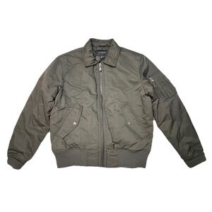 Banana Republic Flight Jacket Dark Olive Bomber MA-1 Quilted Men's Medium